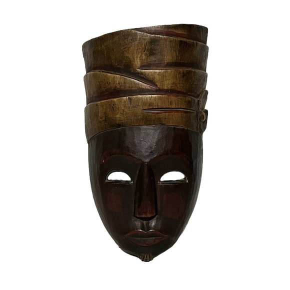 Other - Pemangku Priest 13" Mask Hand Carved Wood Wall Folk Art Mangku Bali Indonesia